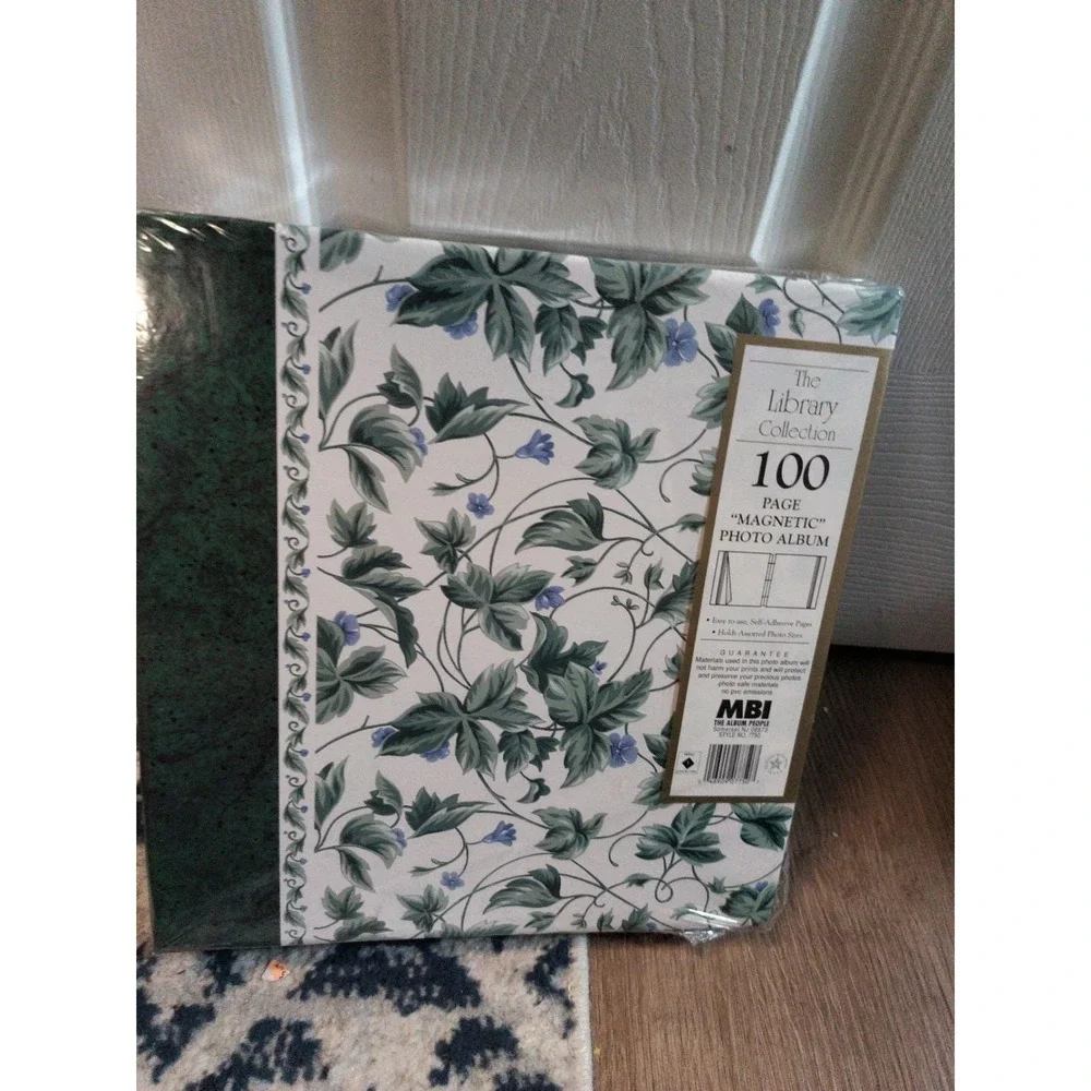 MBI Green Floral Magnetic Photo Album 100 Pages Self Adhesive Factory Sealed